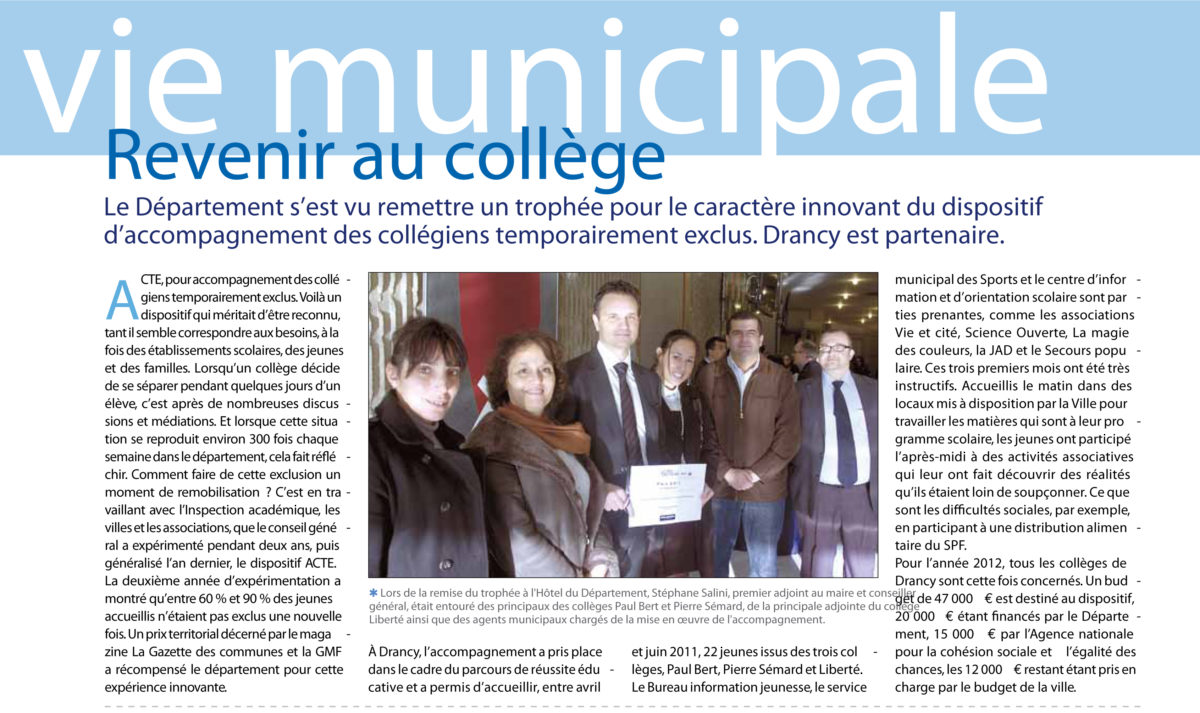 Drancy Immédiat, janvier 2012.