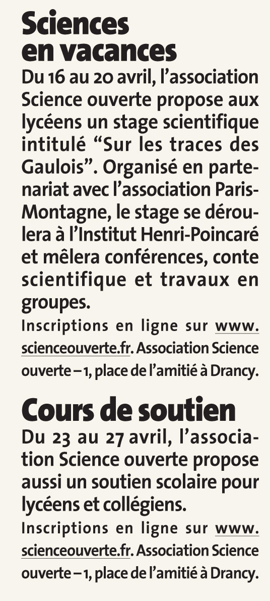 Bonjour Bobigny, avril 2012.